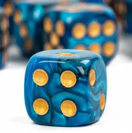 kosc-1szt-d6-k6-niebieska-zloty-nadruk-dice-classic-rpg-dandd-mtg-planszowe