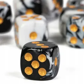 kosc-1szt-d6-k6-biala-czarna-zloty-dice-classic-rpg-dandd-mtg-gry-planszowe