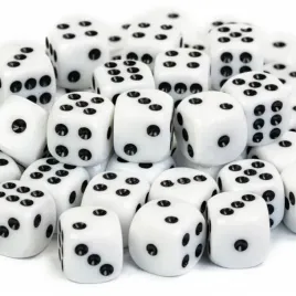kosc-1szt-d6-k6-biala-dice-white-classic-rpg-dandd-mtg-gry-planszowe-board-ga
