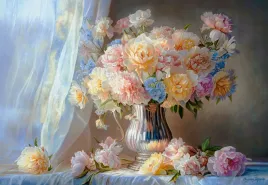 puzzle-1500-ukladanaka-obraz-kwiaty-kwiatki-piwonie-bukiet-art-9-castor