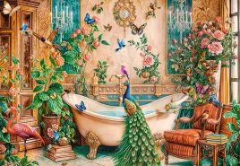 puzzle-1000-ukladanka-lazienka-paw-ptaki-kwiaty-martwa-natura-9-castor