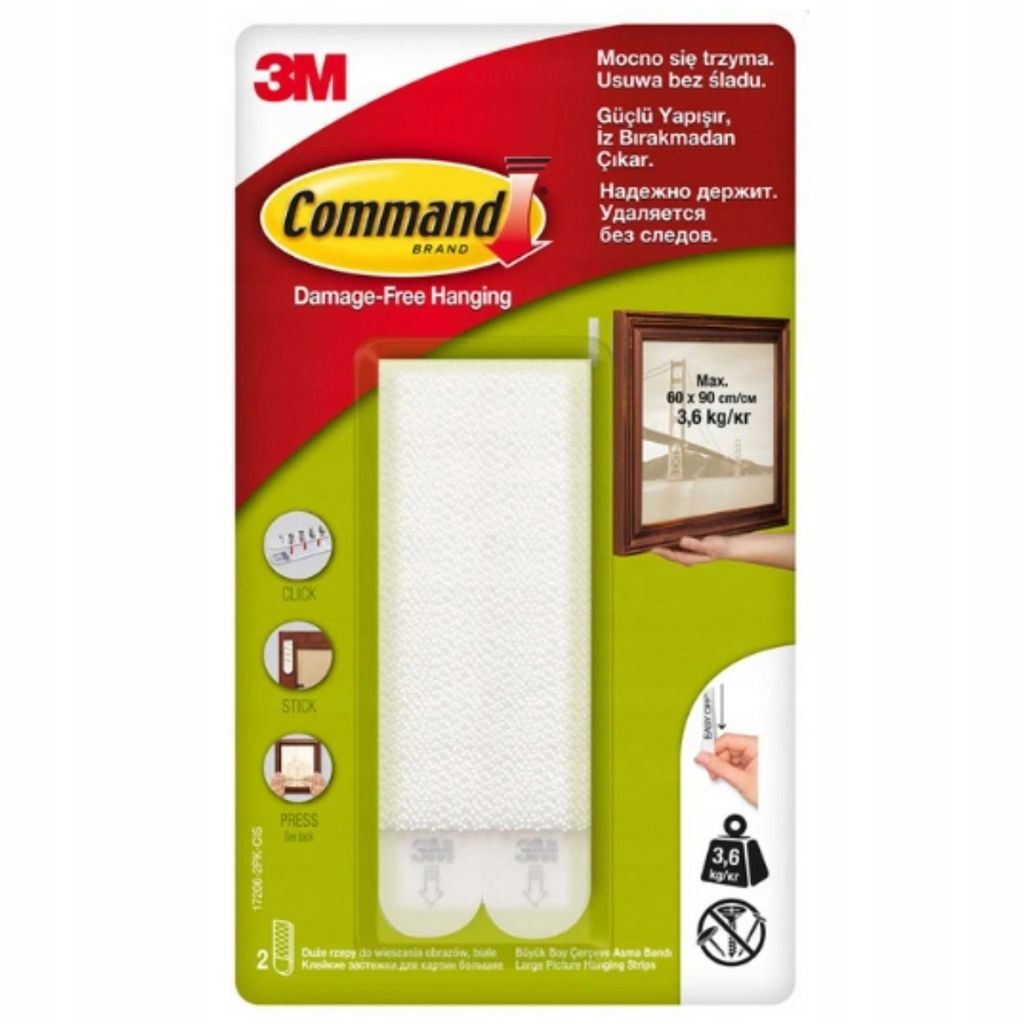 COMMAND 3M Duże rzepy do obrazów, ramek 3,6kg ERLI.pl