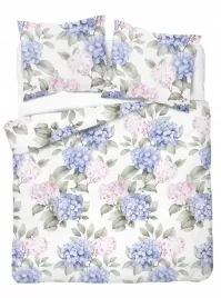 posciel-satynowa-140x200-biala-w-niebiesko-rozowe-hortensje-satin-stories