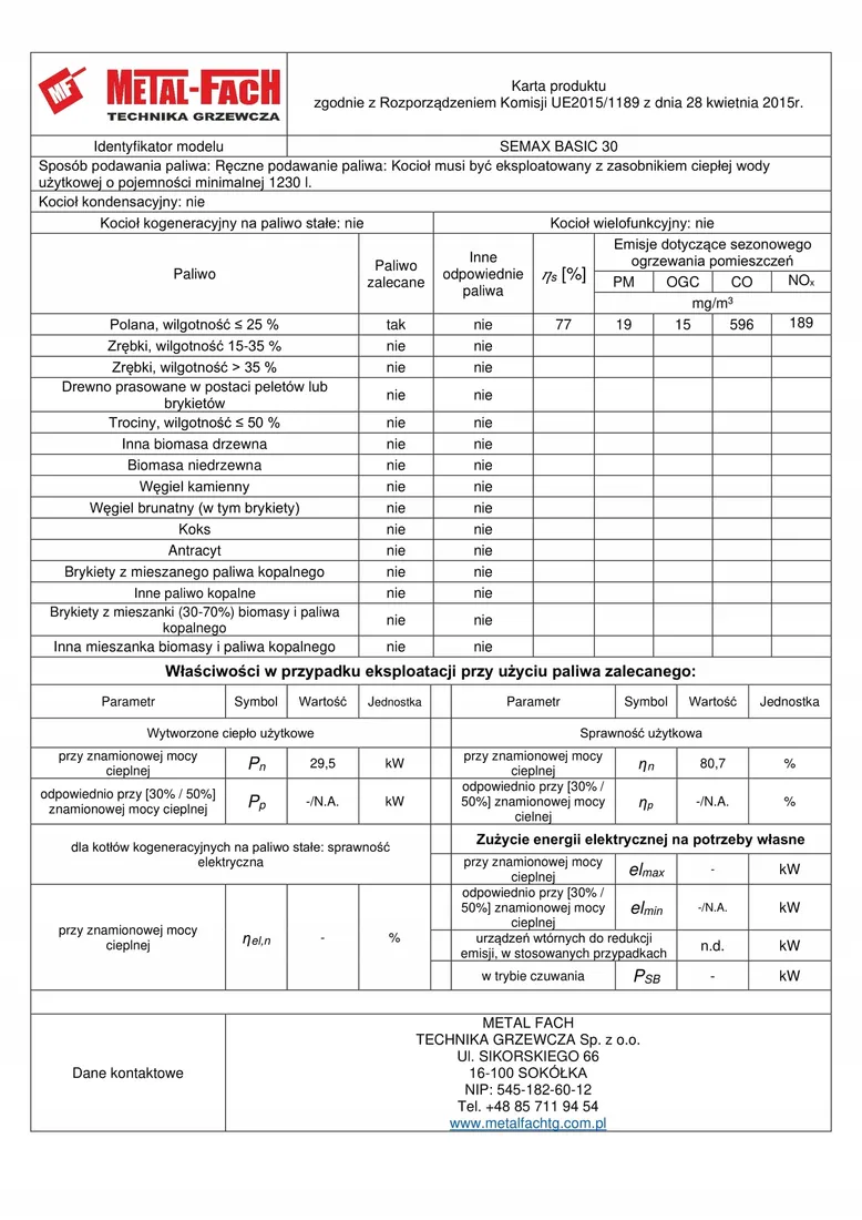 kociol-metal-fach-semax-basic-30-kw-stan-nowy