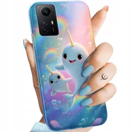 etui-do-xiaomi-redmi-note-12s-wzory-narwal-bajki-morskie-zwierzeta-obudowa