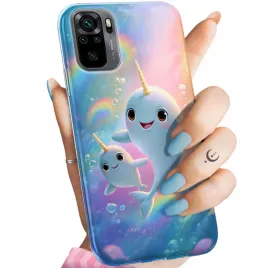 etui-do-xiaomi-redmi-note-10-10s-wzory-narwal-bajki-morskie-zwierzeta