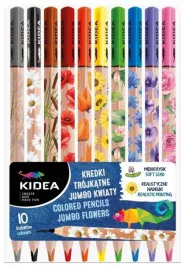 kredki-trojkatne-jumbo-kwiaty-10-kolorow-kidea