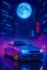 obraz-na-plotnie-nissan-skyline-gtr-r34-40x50cm-futurystyczny-ledy-neon-hit
