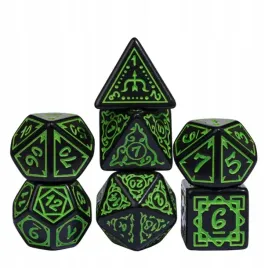 zestaw-7-kosci-zielone-zdobione-czarne-d4-20-k20-rpg-dandd-mtg-baldur-s-gate