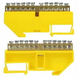 listwa-zaciskowa-pe-szyna-th35-12-przewodow-zolta