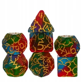 zestaw-7-kosci-zywicowe-magma-lawa-smok-zlote-red-green-d4-20-k20-rpg-dandd