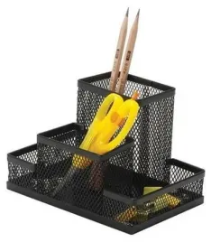 przybornik-na-biurko-4-komory-czarny