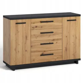 komoda-vilo-135x90x40cm-4-szuflady-vin-01-dab-artisan-czarny-mat