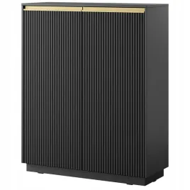 komoda-nowoczesna-wysoka-ryflowana-gold-kw104-czarny-zloty-uchwyt