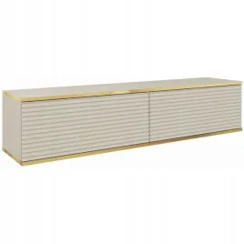 szafka-rtv-wiszaca-bezowa-glamour-135-cm-front-mdf-ryfel-zlote-wstawki