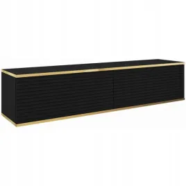 szafka-rtv-wiszaca-czarna-glamour-135-cm-front-mdf-ryfel-zlote-wstawki
