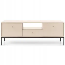 szafka-rtv-pod-telewizor-linea-154-cm-bez-piaskowy-czarny-stelaz