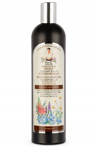 BABUSZKA AGAFIA Szampon do włosów objętość i blask 550 ml KWIATOWY-Zdjęcie-0