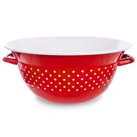 miska-kuchenna-emaliowana-czerwona-w-grochy-tecka-26-cm-25-l