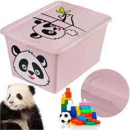 pojemnik-plastikowy-na-zabawki-z-pokrywa-30l-do-dzieci-panda-rozowy