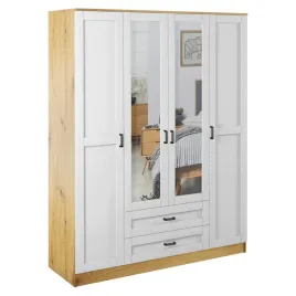 kami-szafa-z-lustrem-4d2s-rama-dab-artisan-bialy