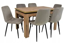 stol-rozkladany-80x120-160-artisan-i-6-krzesel-ik-13-welur-ciemny-bez-salon