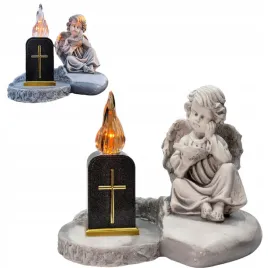 znicz-gipsowa-figurka-nagrobna-szary-aniol-ksiega-lampka-led-krzyz-gips