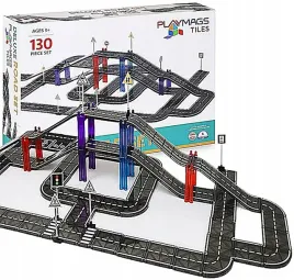 playmags-klocki-magnetyczne-tor-samochodowy-droga-130-elementow