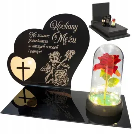 dekoracja-na-grob-grawerowany-znicz-podstawka-na-cmentarz-roza-dla-meza