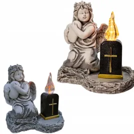 znicz-gipsowa-figurka-nagrobna-szara-aniol-lampka-led-krzyz-serce-gips