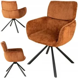 krzeslo-obrotowe-nowoczesne-zaokraglone-siedzisko-tkanina-szenilowa-brazowe