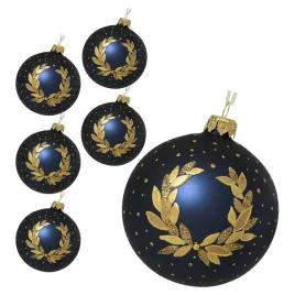 granatowe-matowe-szklane-bombki-choinkowe-dekorowane-wiencem-8-cm-6-szt