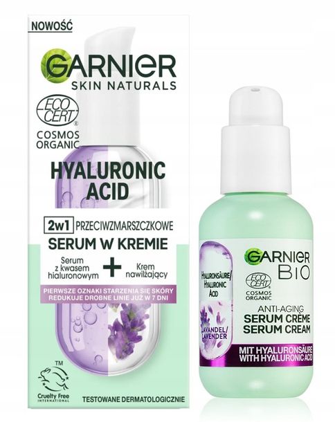 ﻿GARNIER BIO SERUM W KREMIE ODMŁADZAJĄCE OLEJEK LAWENDOWY KWAS HIALURONOWY