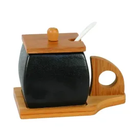 cukiernica-z-lyzeczka-moderno-czarna-ceramika-i-bambus