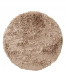 dywan-okragly-futrzany-shaggy-brazowy-120cm