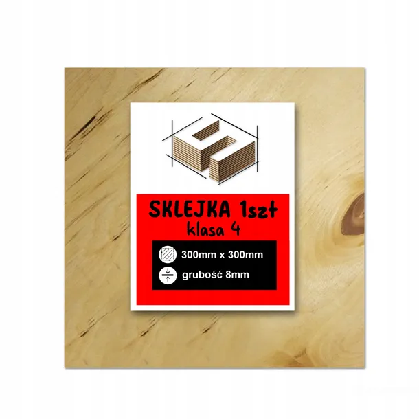SKLEJKA 8mm FORMATKA DO LASERA CNC GRAWER 30x30cm 300x300mm KLASA 4