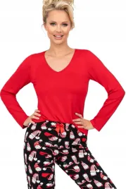 donna-pizama-santi-long-kolor-czerwony-or-rozmiar-m