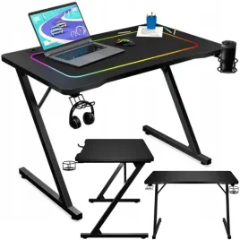 biurko-gamingowe-mlodziezowe-komputerowe-dla-gracza-dwa-uchwyty-czarne