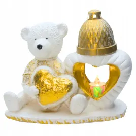 znicz-gipsowa-figurka-nagrobna-zloty-mis-serce-lampka-led-gips-latarenka