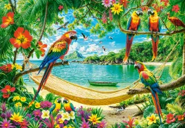 puzzle-1000-ukladanka-morze-rajska-plaza-lodz-ptaki-hamak-wyspa-9-castor