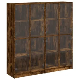 biblioteczka-z-drzwiczkami-przydymiony-dab-136x37x142-cm