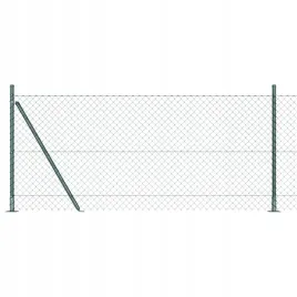 ogrodzenie-z-siatki-ogniwowej-z-7-flanszowymi-slupkami-1x10-m-ze-stali-ocyn