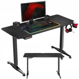 biurko-elektryczne-regulowane-gamingowe-biurowe-panel-led-duze-czarne-140cm