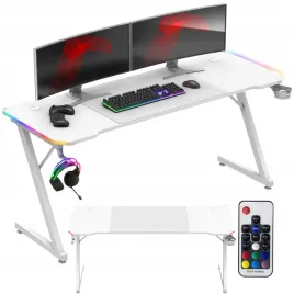 biurko-komputerowe-gamingowe-biurowe-mlodziezowe-rgb-karbon-podkladka-biale