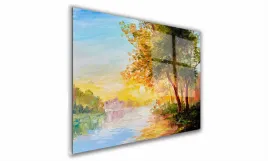 obraz-na-szkle-prostokatny-100x70cm-021-drzewa-nad-rzeka