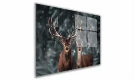 obraz-na-szkle-prostokatny-100x70cm-034-jelenie-zima