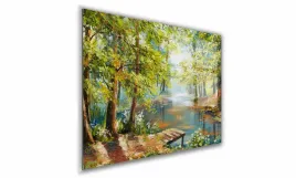obraz-na-szkle-prostokatny-100x70cm-097-staw-w-lesie