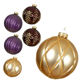 duze-szklane-bombki-choinkowe-fioletowe-brazowe-zlote-ozdoby-10cm-12szt