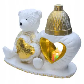 znicz-gipsowa-figurka-nagrobna-zloty-mis-serce-lampka-led-gips-latarenka