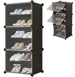 szafka-na-buty-modulowa-czarna-6-poziomow-z-drzwiczkami-przezroczystymi